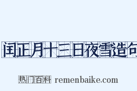 闰正月十三日夜雪造句是什么意思的图片
